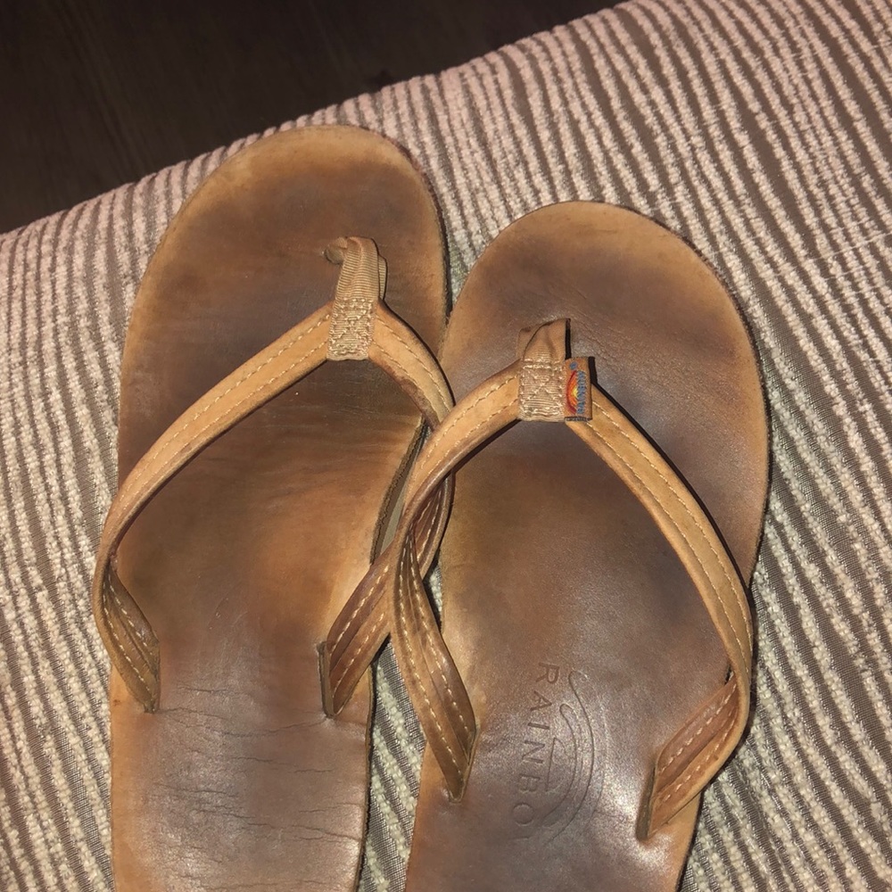 Rainbow flip flops